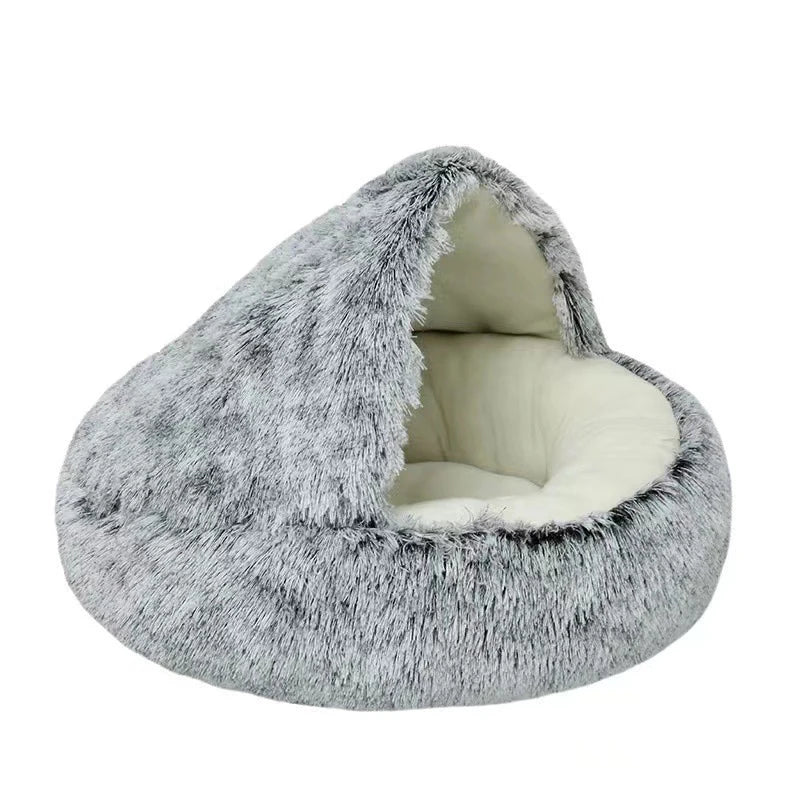 Soft Plush Pet Bed – Round Sleeping Nest for Cats & Small Dogs
